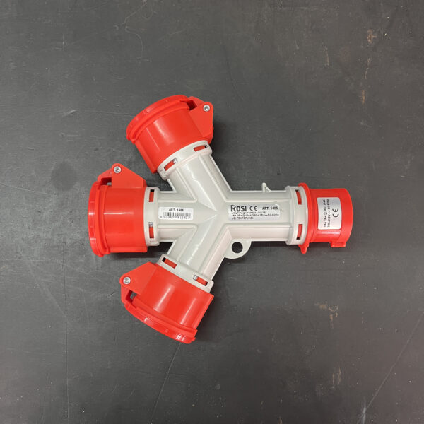 Rosi 1405 Moltiplicatore mobile a 3 uscite con spina 16A 380-415V 3P+T IP44 - immagine 2