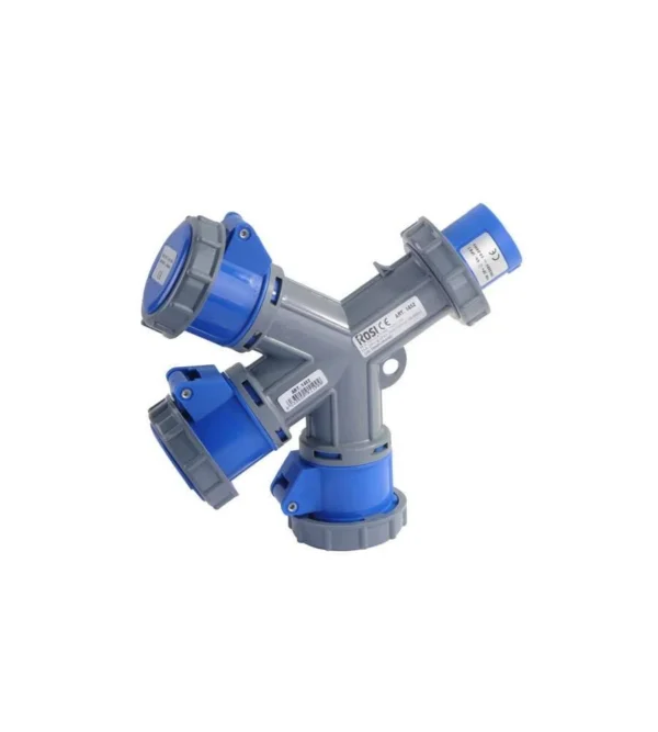 Rosi 1452 Moltiplicatore mobile a 3 uscite con spina 16A 200-250V 2P+T IP67